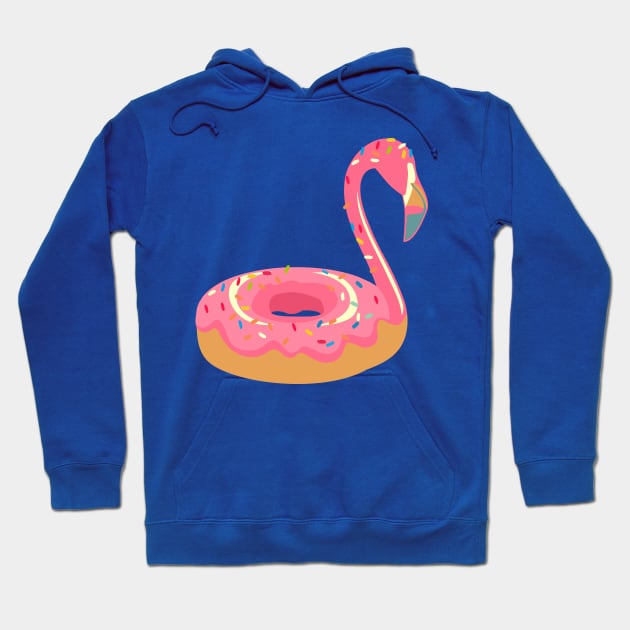 flamingo donut Hoodie by Mako Design 